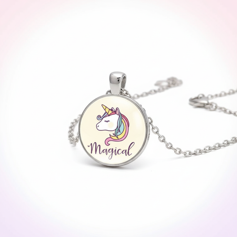 magical unicorn necklace - white-bg