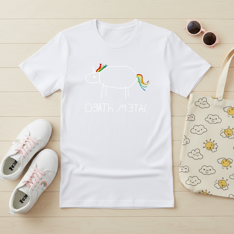 magical unicorn shirt - flat-lay