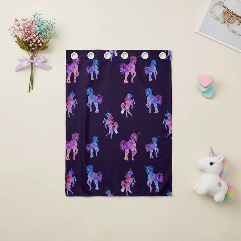 magical unicorn shower curtain - flat-lay