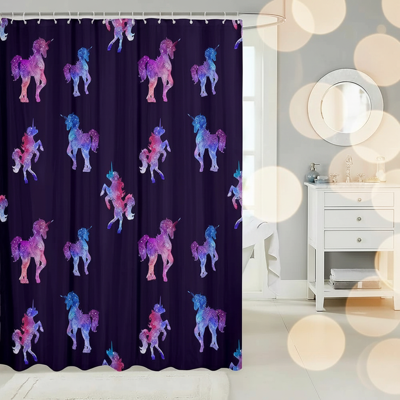 magical unicorn shower curtain - lifestyle