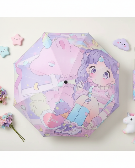 magical unicorn umbrella - flat-lay