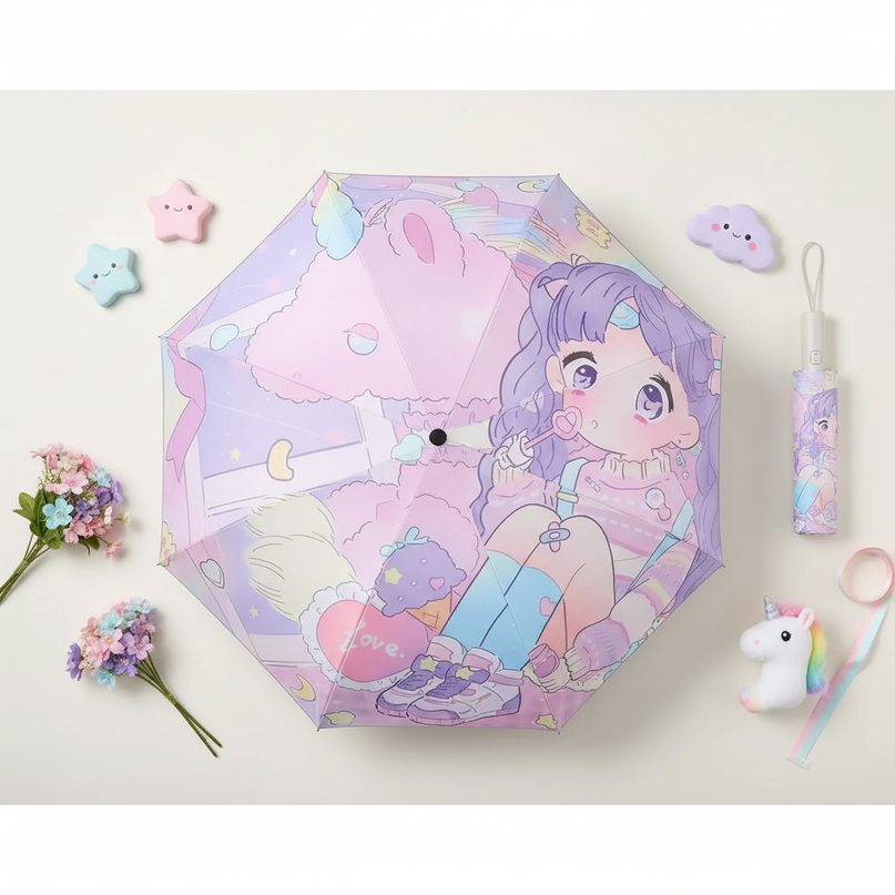 magical unicorn umbrella - flat-lay