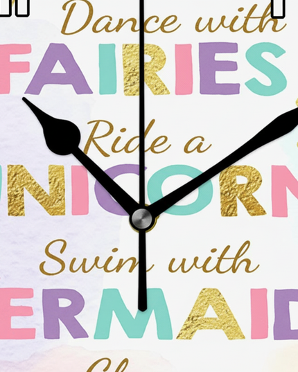 magical unicorn wall clock - detail