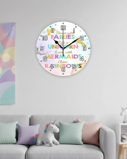 magical unicorn wall clock - lifestyle