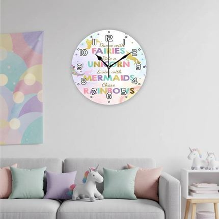 magical unicorn wall clock - lifestyle