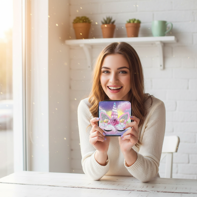 magical unicorn wallet - in-use