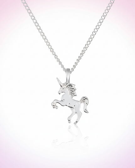majestic unicorn necklace - white-bg