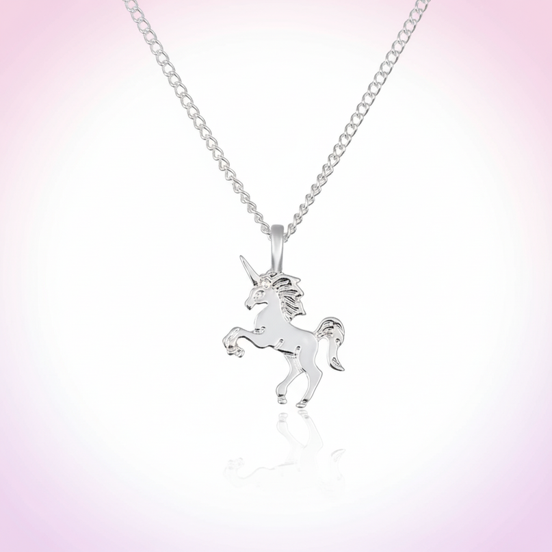 majestic unicorn necklace - white-bg