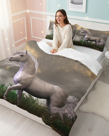 majestic wild unicorn bedding - in-use