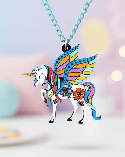 majestic winged unicorn necklace - lifestyle