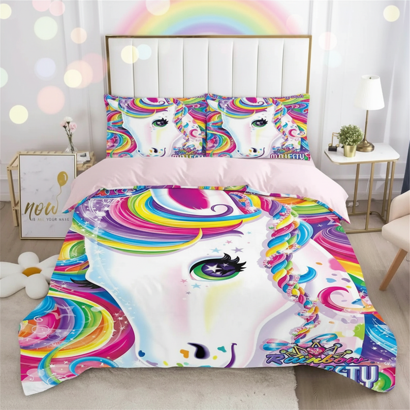 majesty rainbow face unicorn bedding - lifestyle