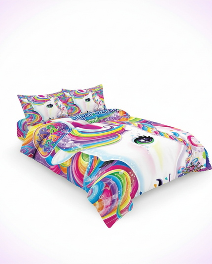 majesty rainbow face unicorn bedding - white-bg
