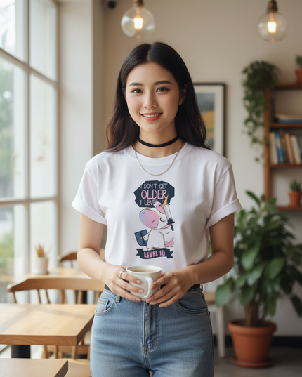maroon unicorn shirt - lifestyle