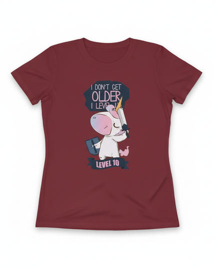 maroon unicorn shirt - white-bg