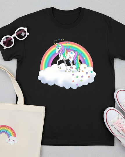 matching unicorn shirts - flat-lay