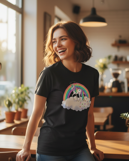 matching unicorn shirts - in-use