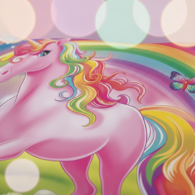 meadow mushroom unicorn bedding - detail