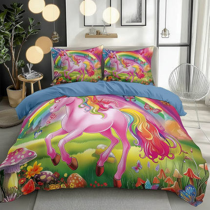meadow mushroom unicorn bedding - lifestyle