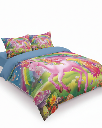 meadow mushroom unicorn bedding - white-bg
