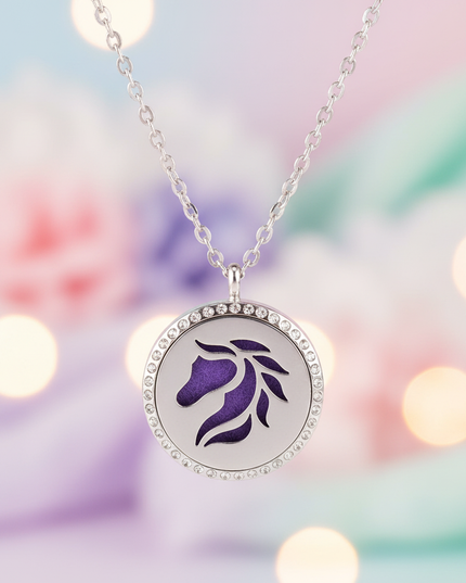 medallion unicorn necklace - lifestyle