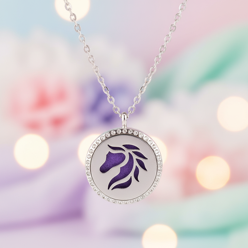 medallion unicorn necklace - lifestyle