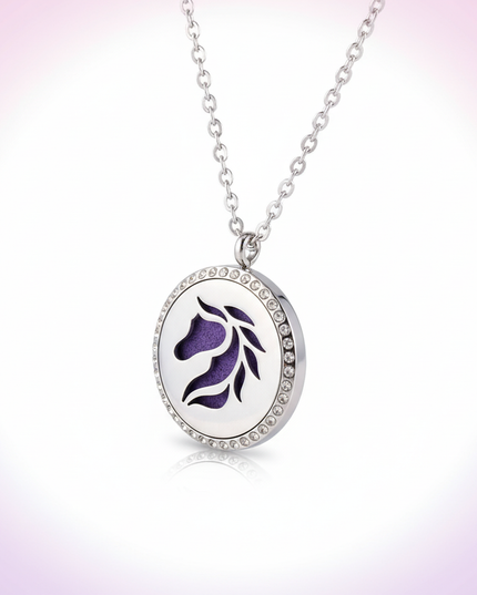 medallion unicorn necklace - white-bg