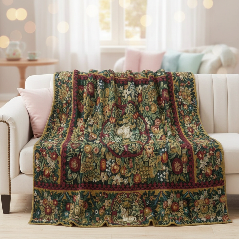 medieval unicorn blanket - lifestyle