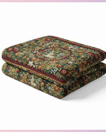 medieval unicorn blanket - white-bg