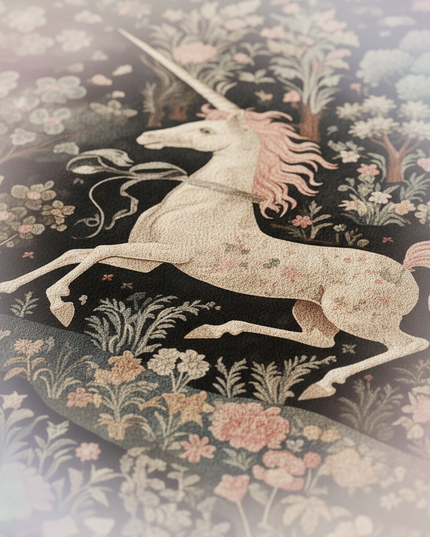 medieval unicorn rug - detail