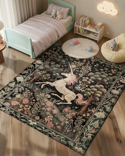 medieval unicorn rug - lifestyle