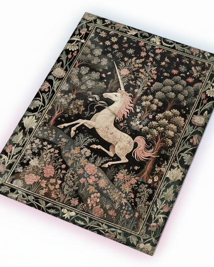 medieval unicorn rug - white-bg