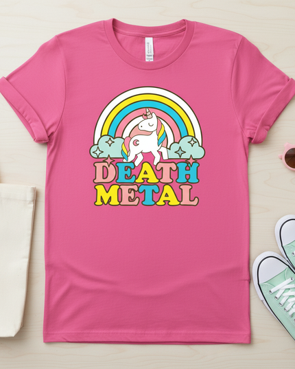 mens pink unicorn shirt - flat-lay
