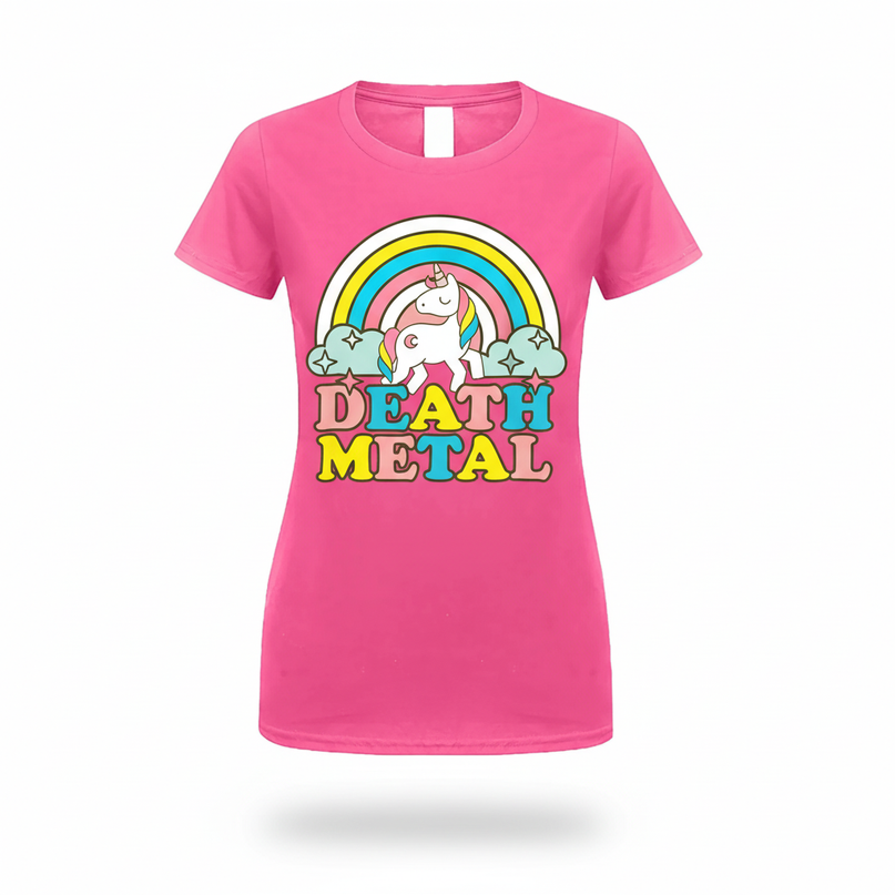 mens pink unicorn shirt - white-bg