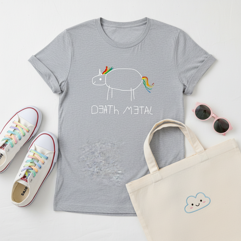 mens unicorn button up shirt - flat-lay