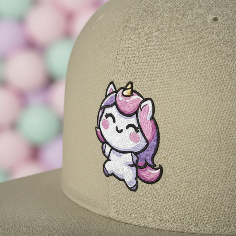 mens unicorn hat - detail