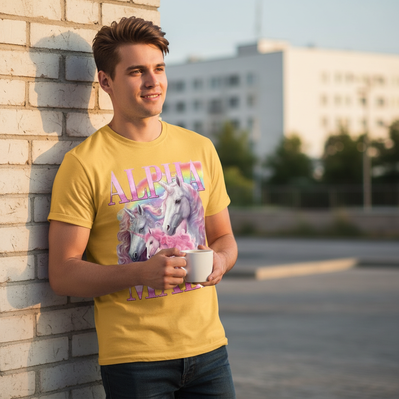 mens unicorn shirt - lifestyle