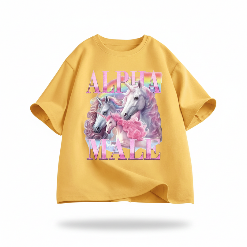 mens unicorn shirt - white-bg