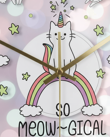 meowgical unicorn clock - detail