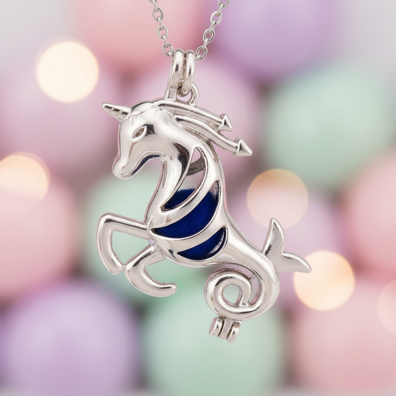 mermaid unicorn necklace - detail