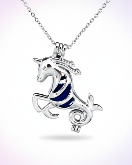 mermaid unicorn necklace - white-bg