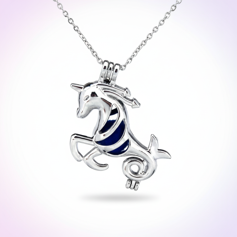 mermaid unicorn necklace - white-bg