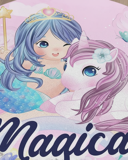 mermaid unicorn rug - detail