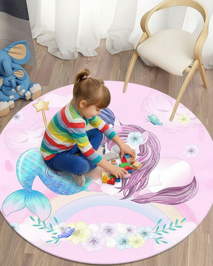 mermaid unicorn rug - in-use
