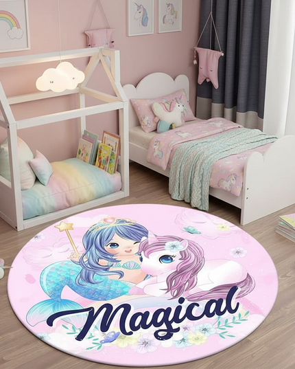 mermaid unicorn rug - lifestyle