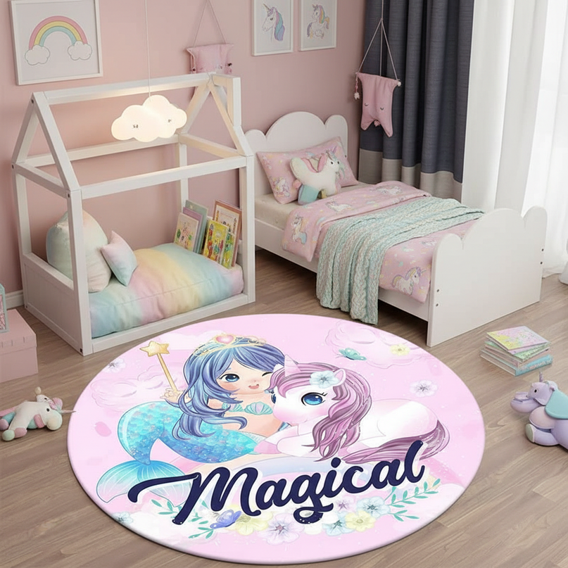 mermaid unicorn rug - lifestyle