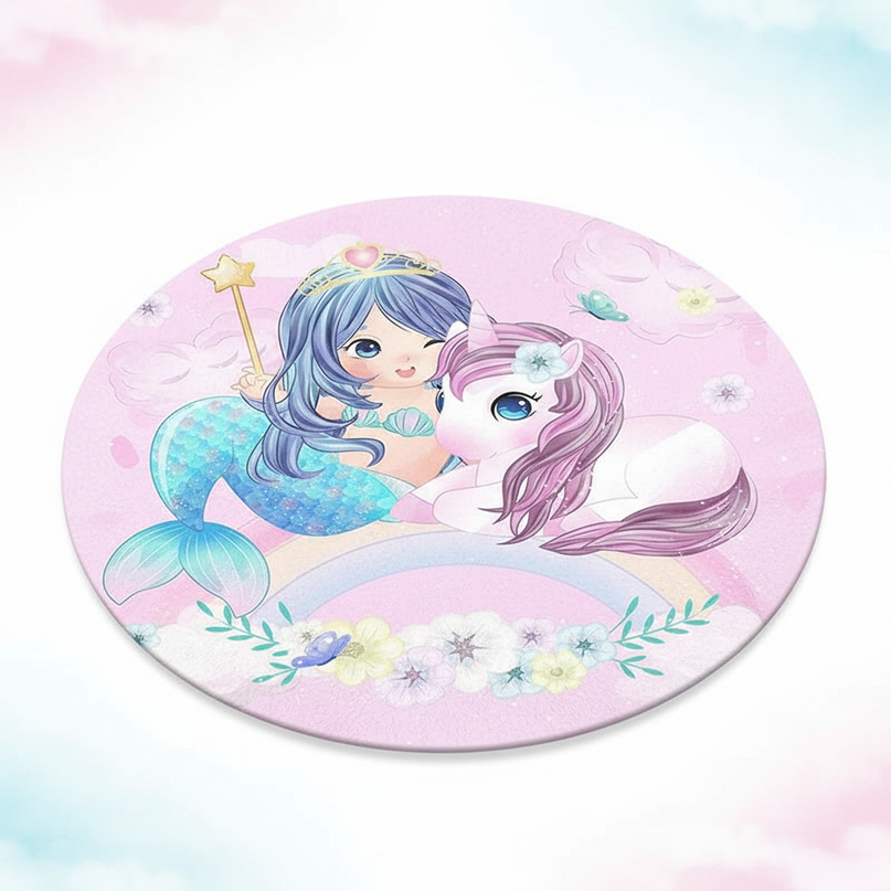 mermaid unicorn rug - white-bg