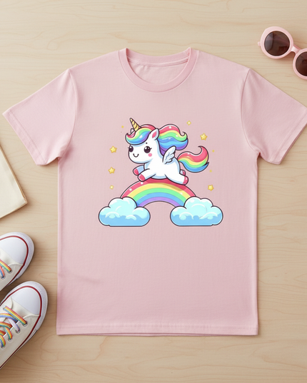 mermaid unicorn tee shirt - flat-lay