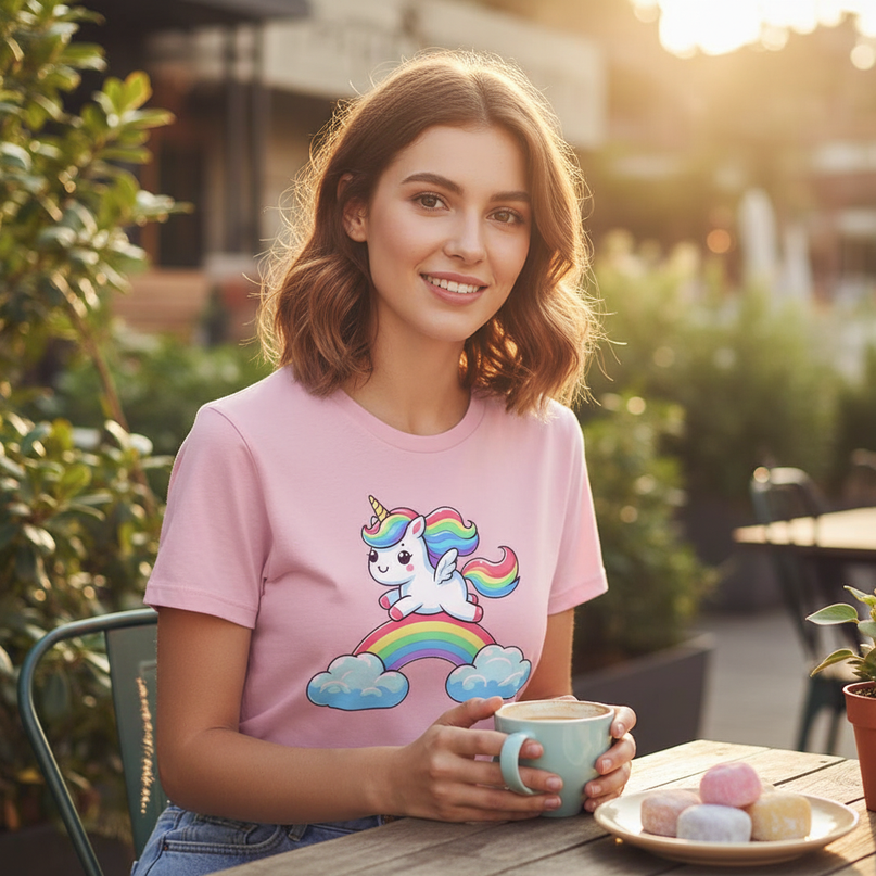 mermaid unicorn tee shirt - in-use
