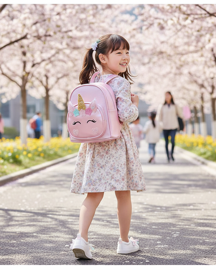 mini unicorn backpack - in-use