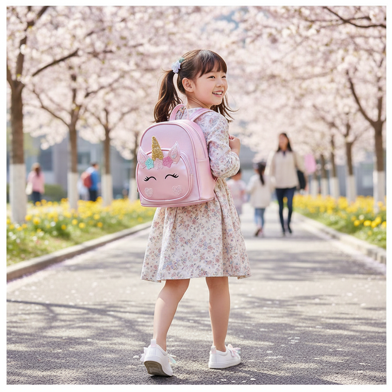 mini unicorn backpack - in-use